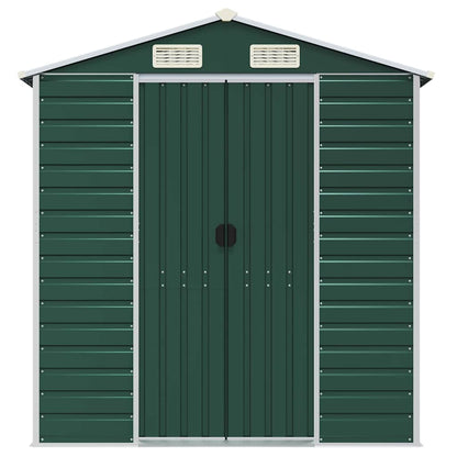 vidaXL Garden Shed Green 191x725x198 cm Galvanised Steel 4