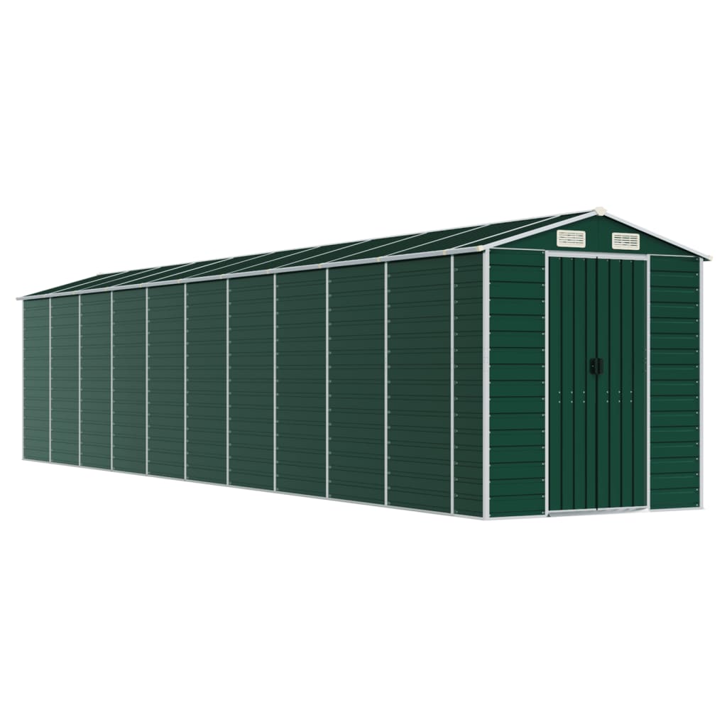 vidaXL Garden Shed Green 191x895x198 cm Galvanised Steel 2