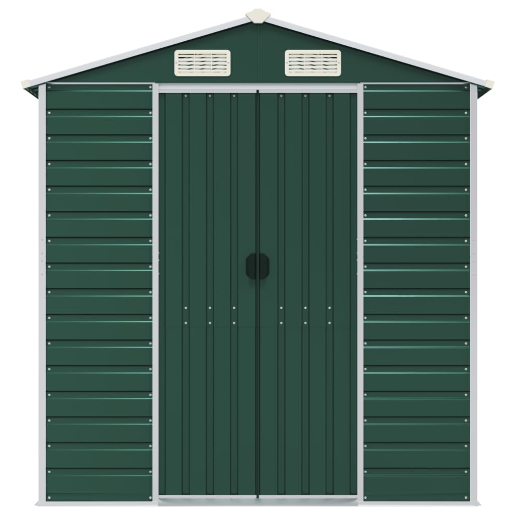 vidaXL Garden Shed Green 191x895x198 cm Galvanised Steel 4