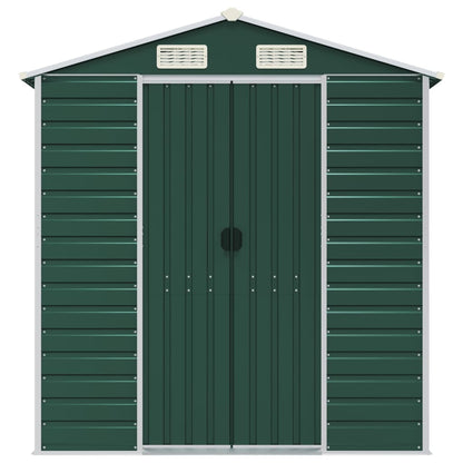 vidaXL Garden Shed Green 191x895x198 cm Galvanised Steel 4