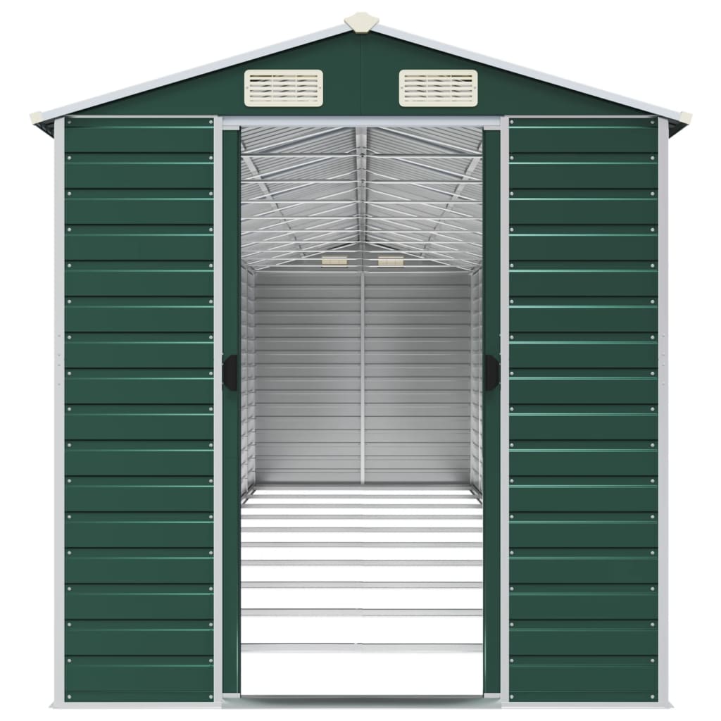 vidaXL Garden Shed Green 191x895x198 cm Galvanised Steel 5