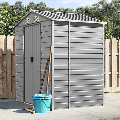 vidaXL Garden Shed Galvanised Steel Light Grey
