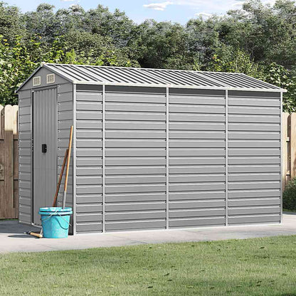 vidaXL Garden Shed Galvanised Steel Light Grey