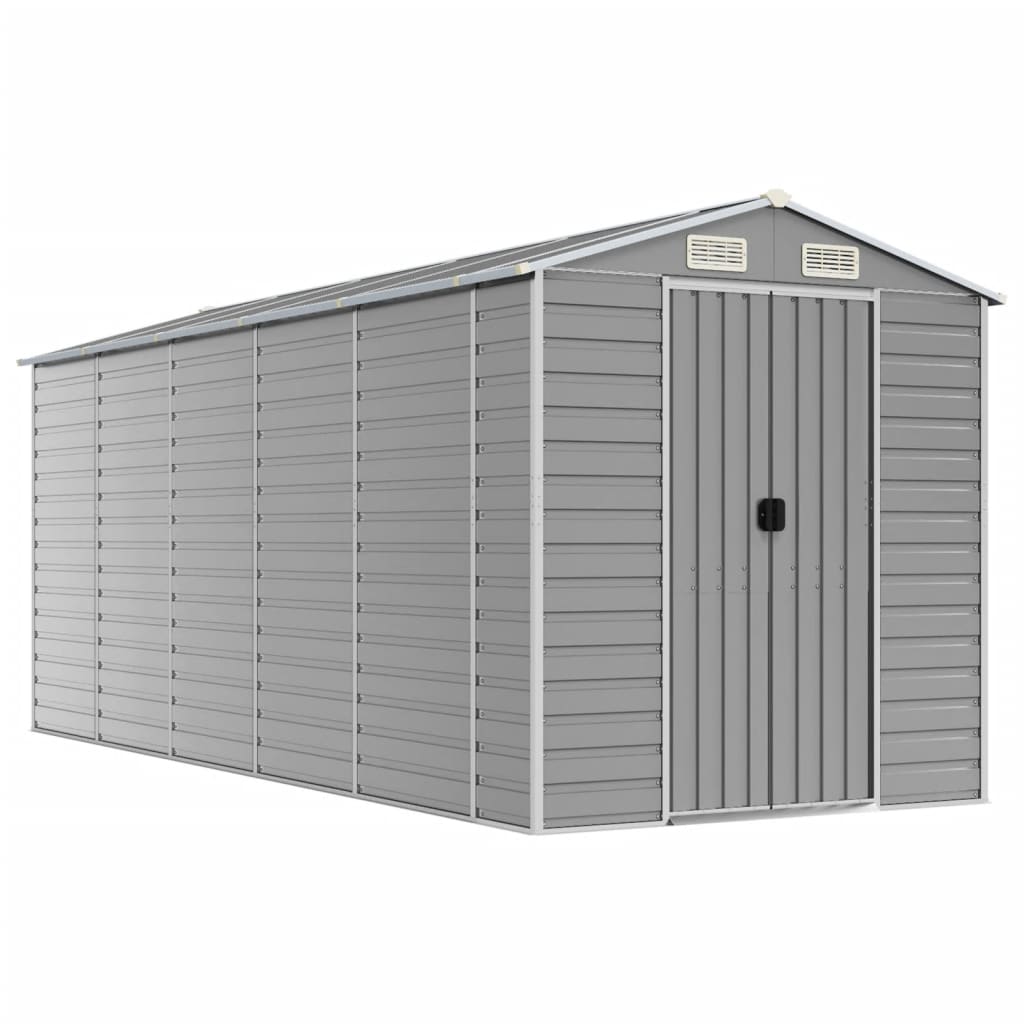 vidaXL Garden Shed | Light grey | Galvanised Steel | Large | Garden Shed 2