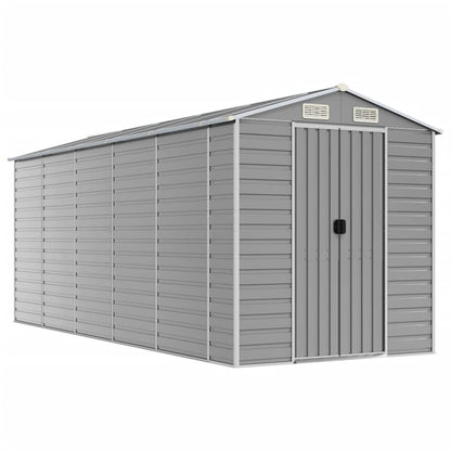 vidaXL Garden Shed | Light grey | Galvanised Steel | Large | Garden Shed 2