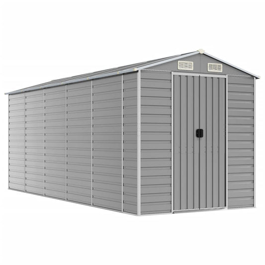 vidaXL Garden Shed | Light grey | Galvanised Steel | Large | Garden Shed 2