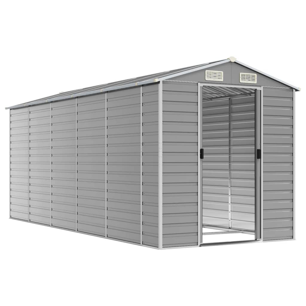 vidaXL Garden Shed | Light grey | Galvanised Steel | Large | Garden Shed 3