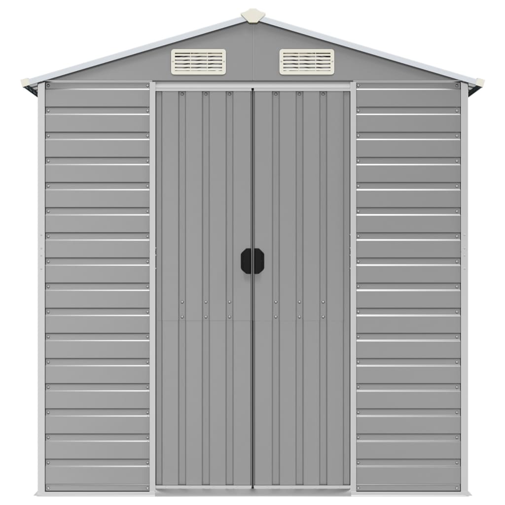 vidaXL Garden Shed | Light grey | Galvanised Steel | Large | Garden Shed 4