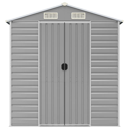 vidaXL Garden Shed | Light grey | Galvanised Steel | Large | Garden Shed 4