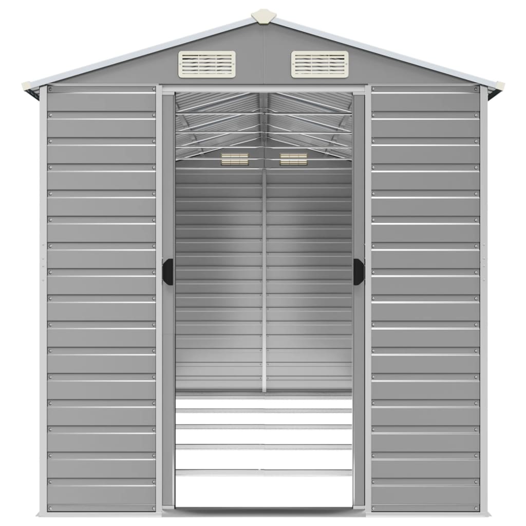 vidaXL Garden Shed | Light grey | Galvanised Steel | Large | Garden Shed 5