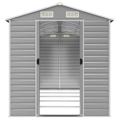 vidaXL Garden Shed | Light grey | Galvanised Steel | Large | Garden Shed 5