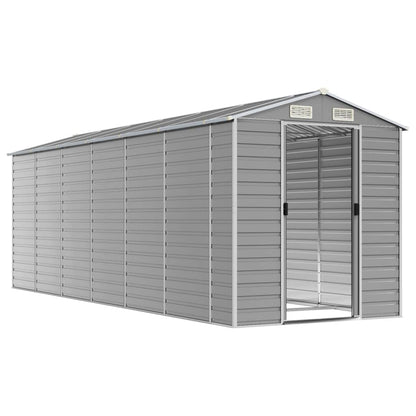 vidaXL Garden Shed Light Grey 191x555x198 cm Galvanised Steel 3