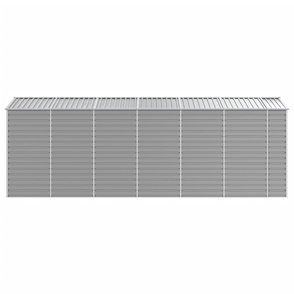 vidaXL Garden Shed Light Grey 191x555x198 cm Galvanised Steel 6