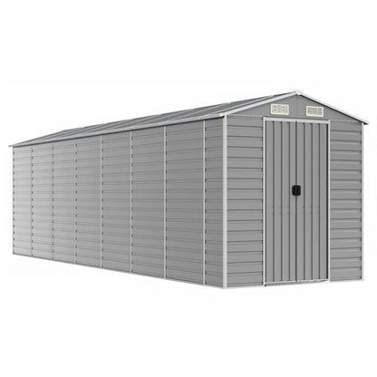 vidaXL Garden Shed Light Grey 191x640x198 cm Galvanised Steel 2