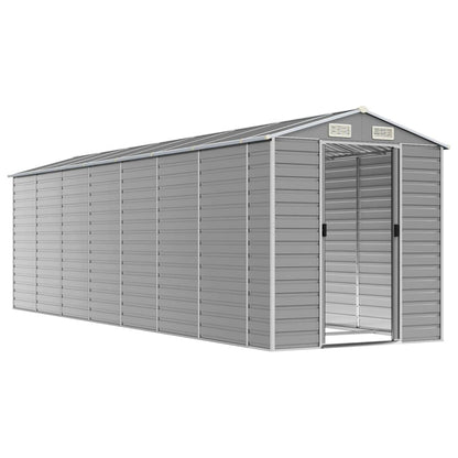 vidaXL Garden Shed Light Grey 191x640x198 cm Galvanised Steel 3