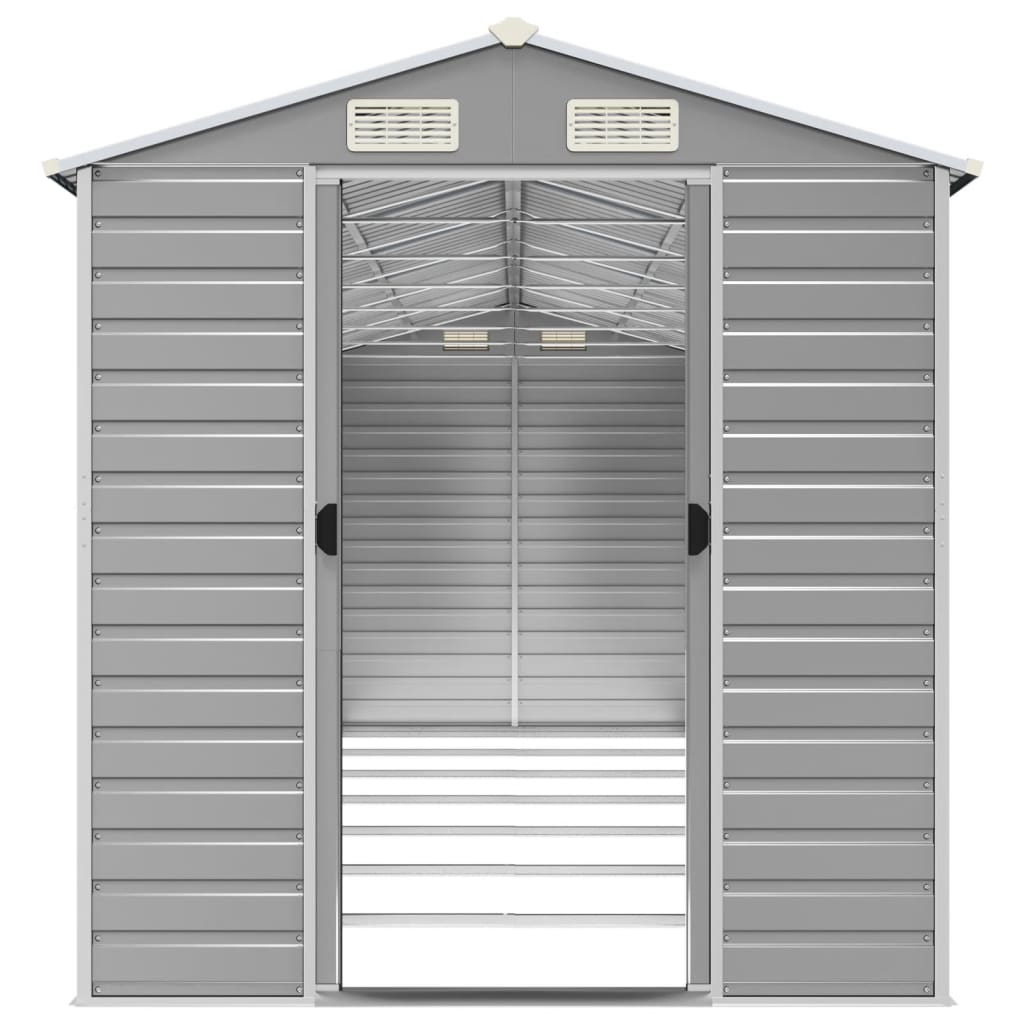 vidaXL Garden Shed Light Grey 191x640x198 cm Galvanised Steel 5