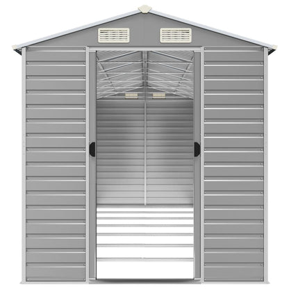 vidaXL Garden Shed Light Grey 191x640x198 cm Galvanised Steel 5