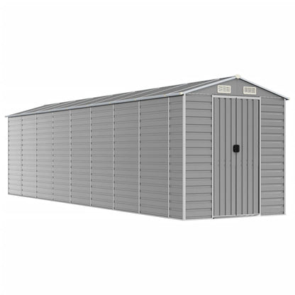 vidaXL Garden Shed Light Grey 191x725x198 cm Galvanised Steel 2