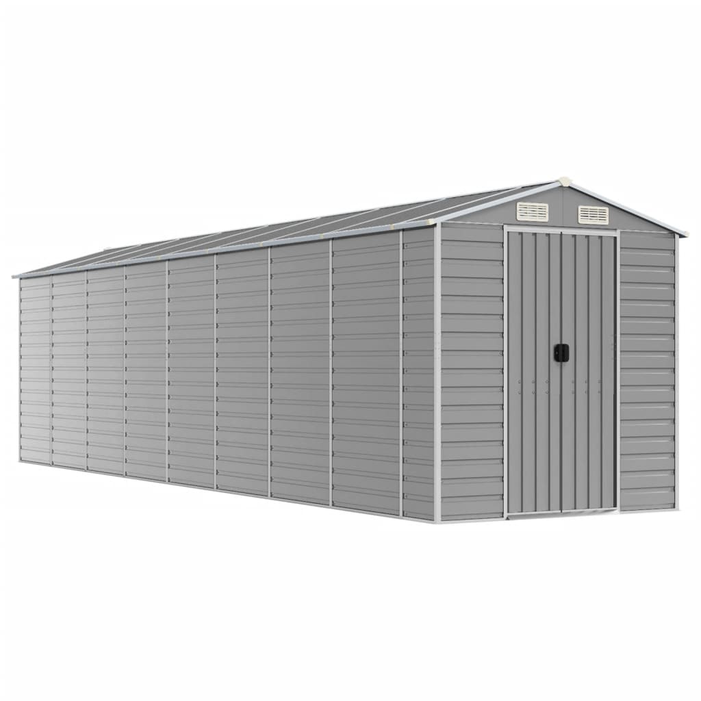 Garden Shed Galvanised Steel Light grey 191 x 725 x 198 cm