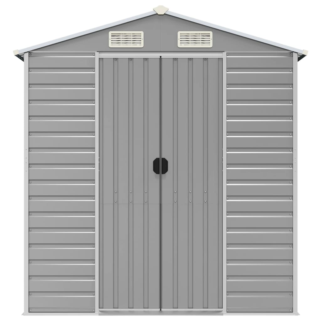 vidaXL Garden Shed Light Grey 191x725x198 cm Galvanised Steel 4