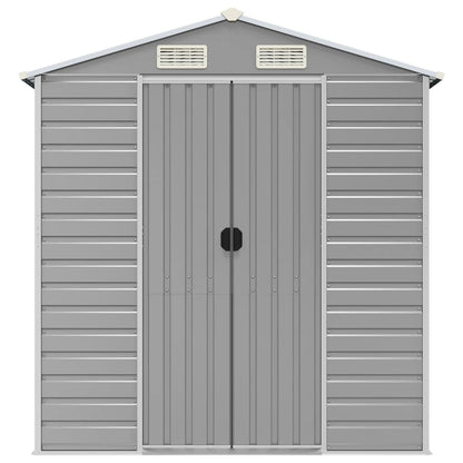 vidaXL Garden Shed Light Grey 191x725x198 cm Galvanised Steel 4