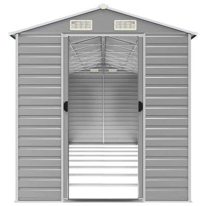 vidaXL Garden Shed Light Grey 191x725x198 cm Galvanised Steel 5