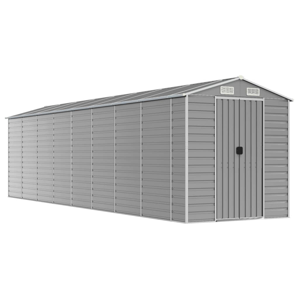 vidaXL Garden Shed Light Grey 191x810x198 cm Galvanised Steel 2