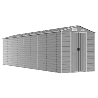 vidaXL Garden Shed Light Grey 191x810x198 cm Galvanised Steel 2