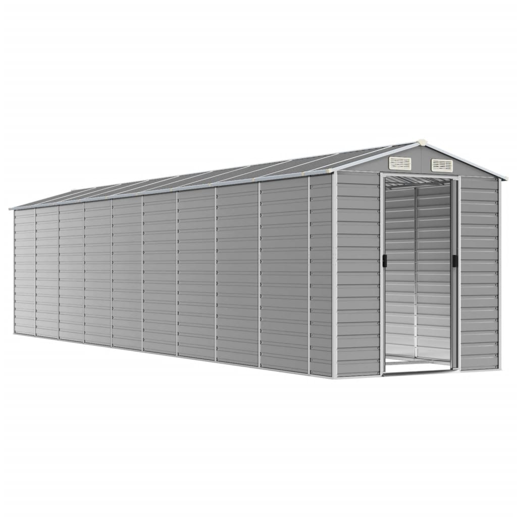 vidaXL Garden Shed Light Grey 191x810x198 cm Galvanised Steel 3