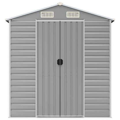 vidaXL Garden Shed Light Grey 191x810x198 cm Galvanised Steel 4
