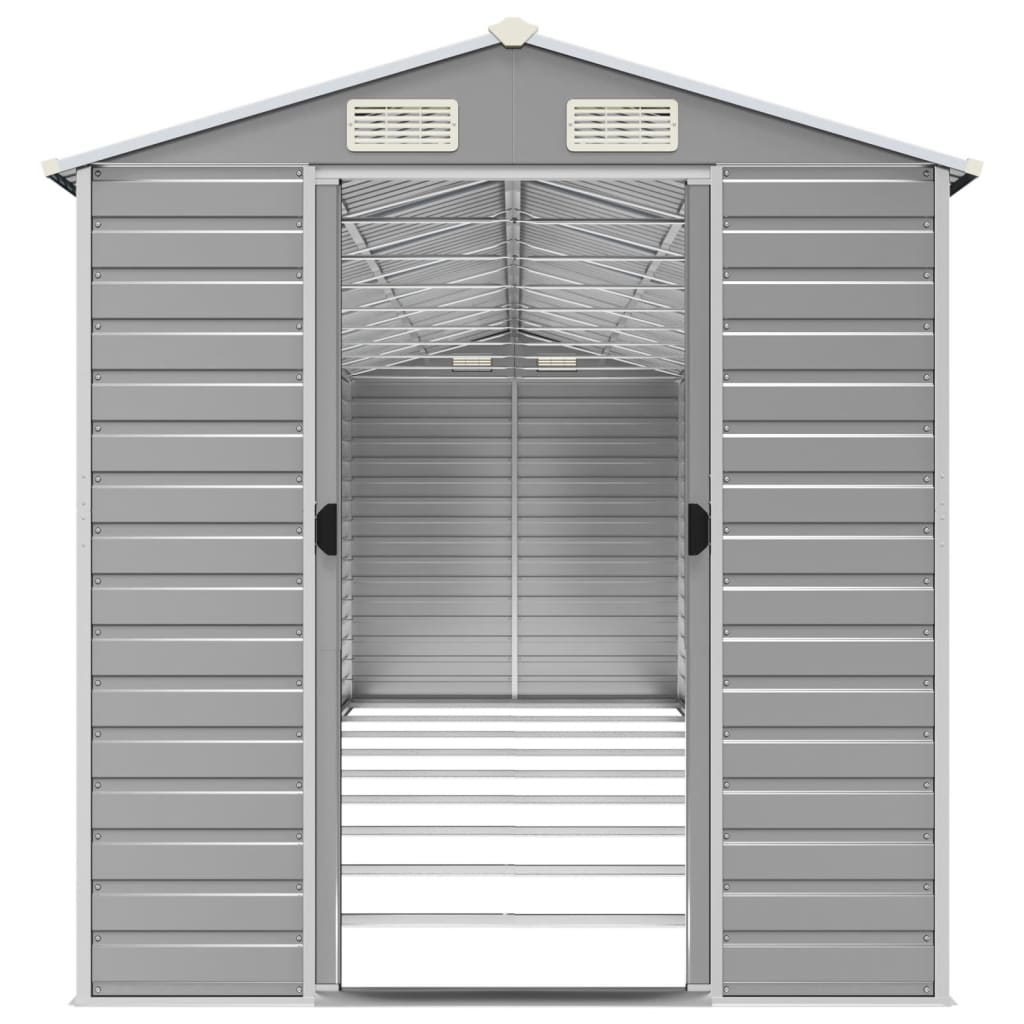 vidaXL Garden Shed Light Grey 191x810x198 cm Galvanised Steel 5