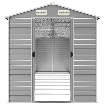 vidaXL Garden Shed Light Grey 191x810x198 cm Galvanised Steel 5