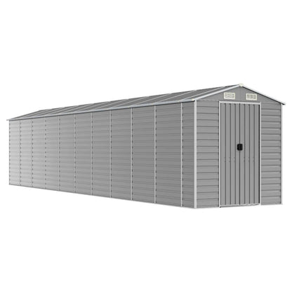 vidaXL Garden Shed Light Grey 191x895x198 cm Galvanised Steel 2