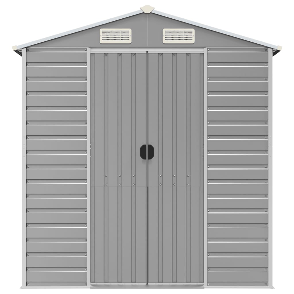 vidaXL Garden Shed Light Grey 191x895x198 cm Galvanised Steel 4
