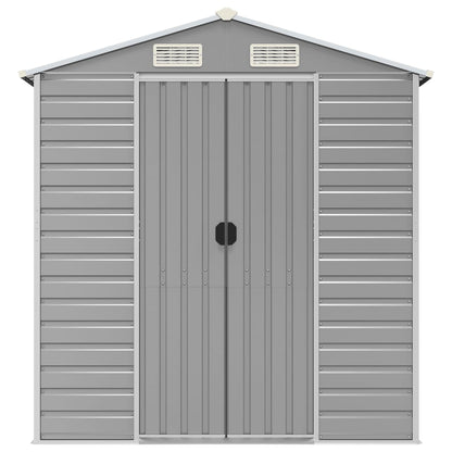 vidaXL Garden Shed Light Grey 191x895x198 cm Galvanised Steel 4