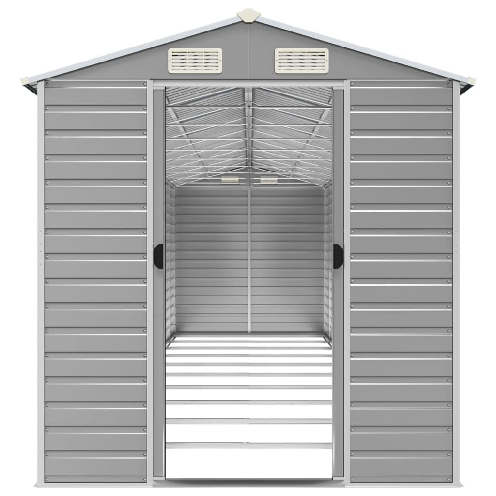 vidaXL Garden Shed Light Grey 191x895x198 cm Galvanised Steel 5