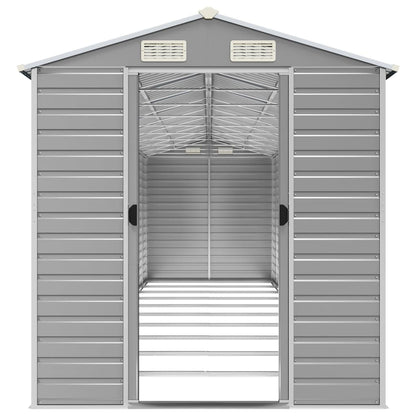 vidaXL Garden Shed Light Grey 191x895x198 cm Galvanised Steel 5