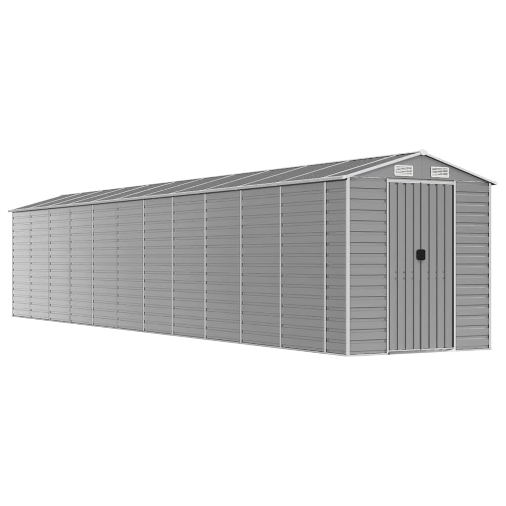 vidaXL Garden Shed Light Grey 191x980x198 cm Galvanised Steel 2
