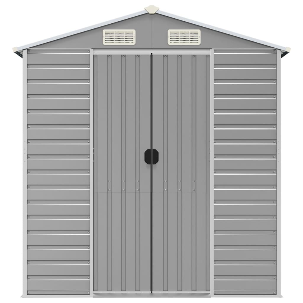 vidaXL Garden Shed Light Grey 191x980x198 cm Galvanised Steel 4