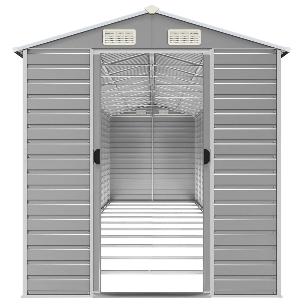 vidaXL Garden Shed Light Grey 191x980x198 cm Galvanised Steel 5