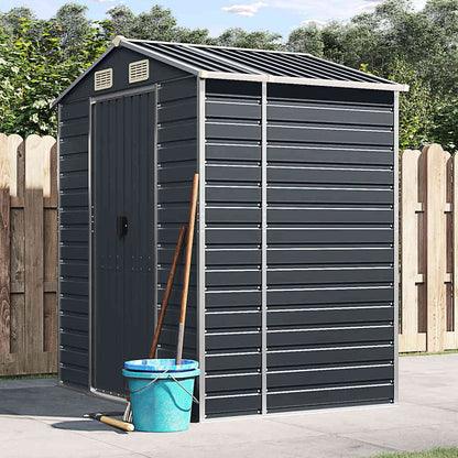 vidaXL Garden Shed Galvanised Steel Anthracite