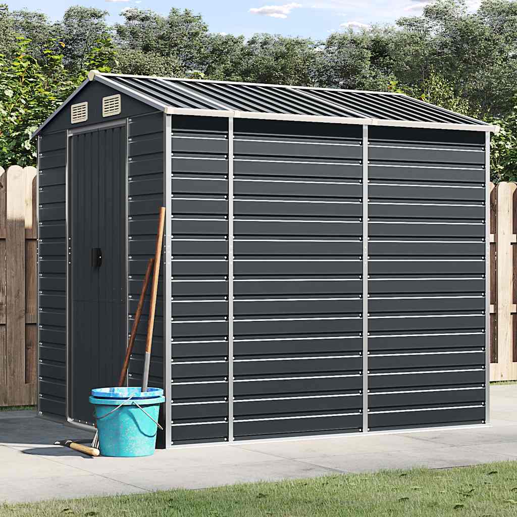 vidaXL Garden Shed Galvanised Steel Anthracite