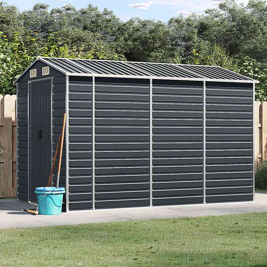 vidaXL Garden Shed Galvanised Steel Anthracite