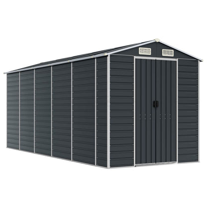 Garden Shed Galvanised Steel Anthracite 191 x 470 x 198 cm