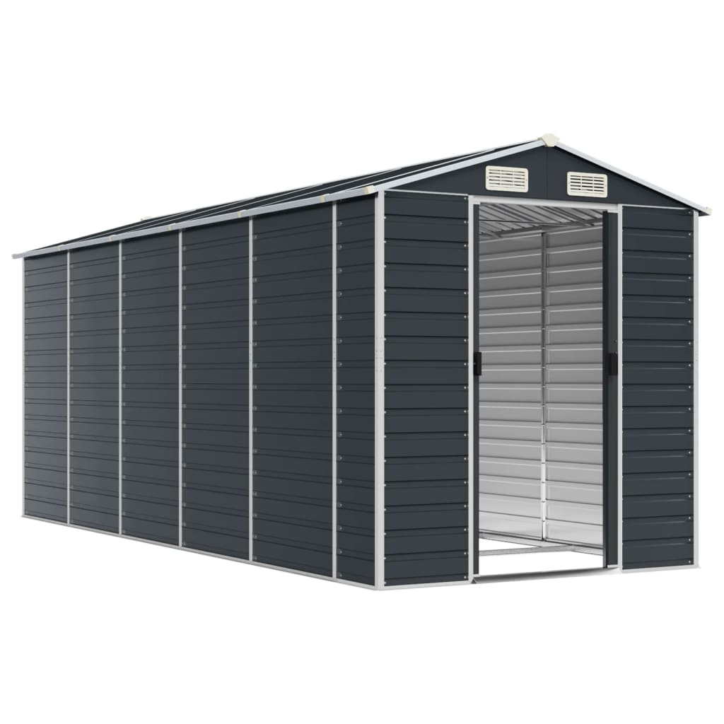 Garden Shed Galvanised Steel Anthracite 191 x 470 x 198 cm
