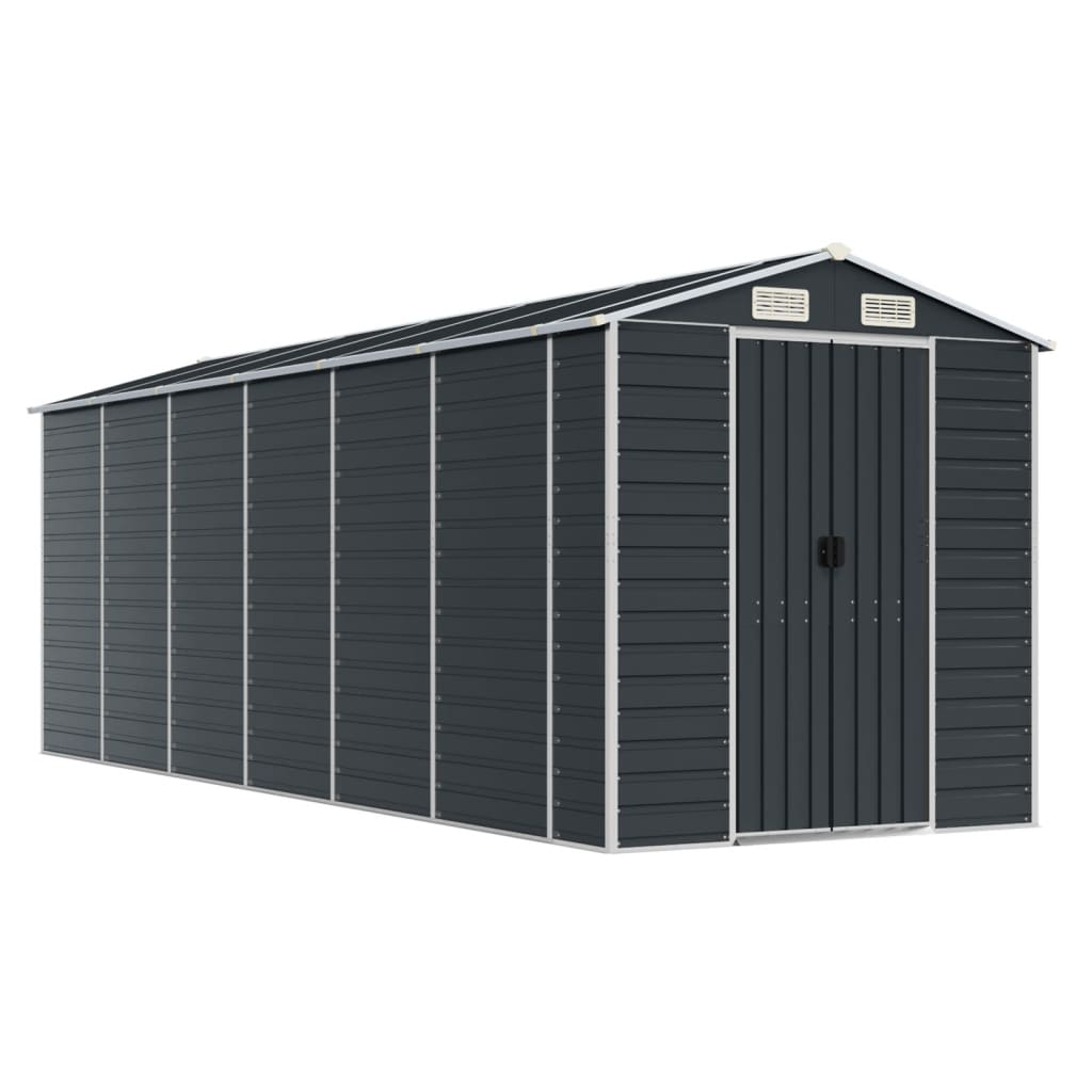 vidaXL Garden Shed Anthracite 191x555x198 cm Galvanised Steel 2