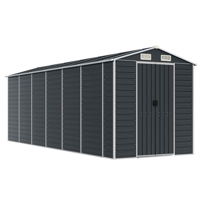 vidaXL Garden Shed Anthracite 191x555x198 cm Galvanised Steel 2