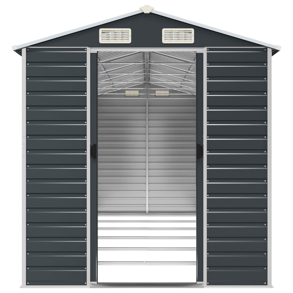 vidaXL Garden Shed Anthracite 191x555x198 cm Galvanised Steel 5