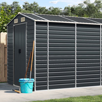 vidaXL Garden Shed Anthracite 191x810x198 cm Galvanised Steel 1