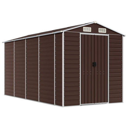 Garden Shed Galvanised Steel Brown 191 x 385 x 198 cm